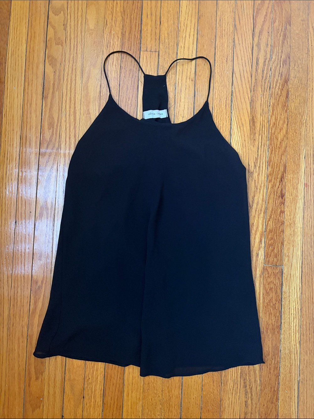 Black Racerback Camisole with Slim Straps